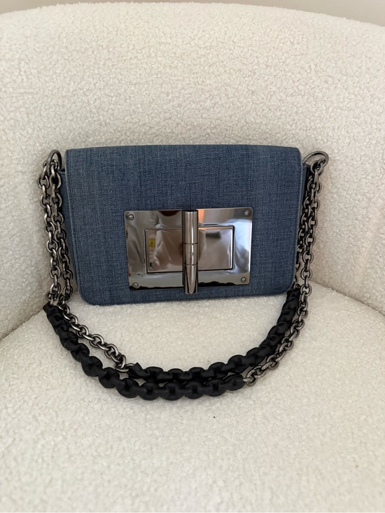 Tom Ford Handbags - Tom Ford Denim Shoulder Bag with Gunmetal Hardware
